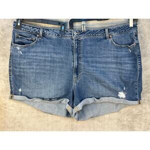 Old Navy Jean Shorts Size 30 Curvy High Rise OG Straight Festival Summer